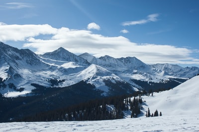 蓝天下的雪山